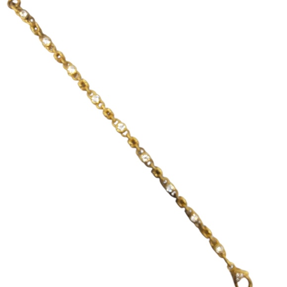 Judith Ripka Sterling Silver Gold-Tone CZ Link Bracelet #21219 - Picture 3 of 12